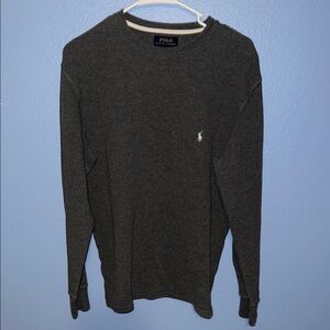 Polo by Ralph Lauren Men's Gray Thermal Shirt - Large. B1